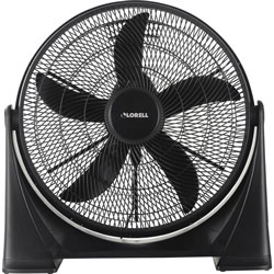 Lorell 3-speed Box Fan, 20 in Diameter, 3 Speed, Tilt Adjustment, Lightweight, 24.2 in, x 24.2 in x 7.2 in Depth, Plastic, Black