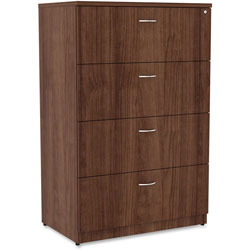 Lorell 4-Drawer Lateral File, 35-1/2 in x 22 in x 54-3/4 in, Walnut