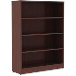 Lorell 4-Shelf Bookcase, 36 in x 12 in x 48 in, Mahogany