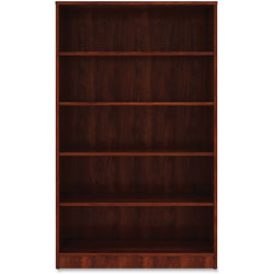 Lorell 5-Shelf Bookcase, 36 in x 12 in x 60 in, Cherry