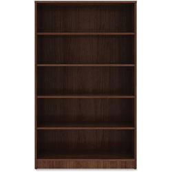 Lorell 5-Shelf Bookcase, 36 in x 12' x 60', Walnut