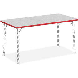 Lorell Activity Tabletop, 30 in x 60 in, Gray/Red