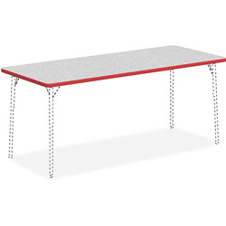 Lorell Activity Tabletop, 30 in x 72 in, Gray/Red