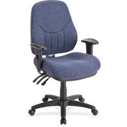 Lorell Adjustable Highback Chair, 26 7/8" WX28" DX40 1/2 44" H, Blue