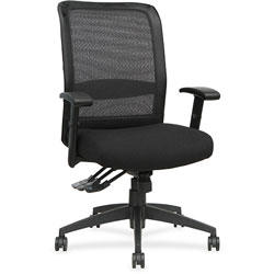 Lorell Amazon IR Chair, Adj, 28-1/8 in x 22-1/2 in x 45 in, Mesh/Black
