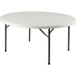Lorell Banquet Folding Table, 500lb Capacity, Round Top x 60 in Diameter , Platinum