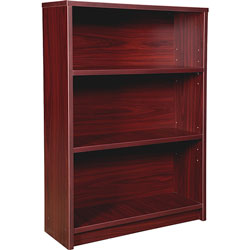 Lorell Bookcase, 4-Shelf, Prominence, 34 inWx12 inDx48 inH, Mahogany