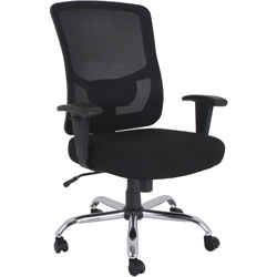 Lorell Chair, Big&Tall, Adj Arms, 29-1/8 inX31-1/8 inX42-1/2 in , Black