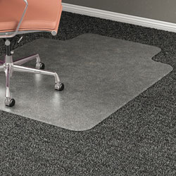 Lorell Chairmat, Textured Top, Wide 45"x53, Lip 25"x12", Clear