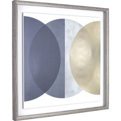 Lorell Circle Design Framed Abstract Art, 29.25 in x 29.25 in Frame Size, 1 Each, Gray, Yellow