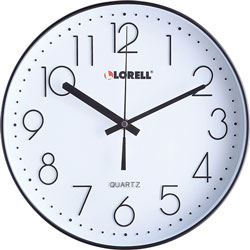 Lorell Clock, Wall, Super Quiet, 12 in, Black