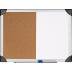 Lorell Combo Board, Erase/Bulletin, 24 in x 36 in, Aluminum