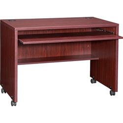 Lorell Computer Workstation, 41 3/8 in x 23 5/8 in x 29 1/2 in, Mahogany