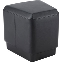 Lorell Contemporary 17 in Rectangular Foot Stool, Black Polyurethane Seat, 16.5 in x 15.8 in Depth x 16.9 in Height, 1 Each