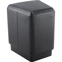 Lorell Contemporary 20 in Rectangular Foot Stool, Black Polyurethane Seat, 16.5 in x 15.8 in Depth x 20.5 in Height, 1 Each