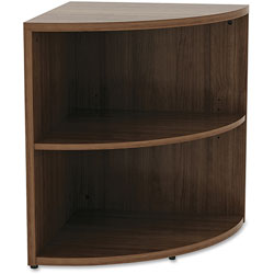 Lorell Corner Bookcase, 23-5/8 in x 29-1/2 in, Walnut