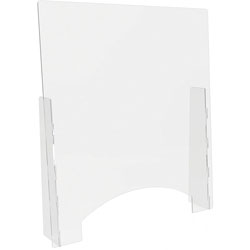 Lorell Countertop Barrier, 31.8 in x 6 in Depth x 36 in Height, 1 Each, Clear, Acrylic