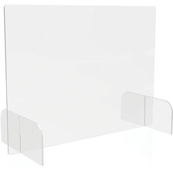 Lorell Countertop Barrier, 31 in x 14 in Depth x 23 in Height, 1 Each, Clear, Acrylic