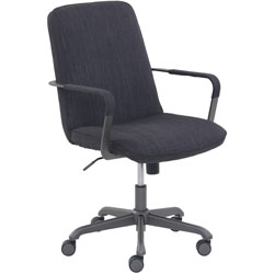 Lorell Dark Gray Multipurpose Chair, Dark Gray Fabric Seat, Dark Gray Fabric Back, 5-star Base, 21 in Seat Width x 18 in Seat Depth, 25.8 in x 28 in Depth x 41 in Height, 1 Each
