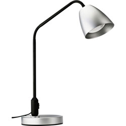 Lorell Desk Lamp, LED, 7-Watt, 6-9/10 inWx6-9/10 inLx20-9/10 inH, Silver