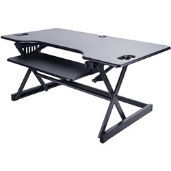 Lorell Desk Riser, Adjustable, 45 lb Cap, 46 inx24 inx20 in, Black