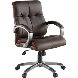 Lorell Executive Chair, Low-Back, 27 in x 32 in x 41 in, Base/Arms, BN/PWT