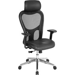 Lorell Executive High-Back Chair, 24-7/8"x23-5/8"x52-7/8", Black