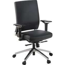 Lorell Executive Swivel Chair,28-1/2 inx28-1/4 inx43-1/2 in,Black Leather