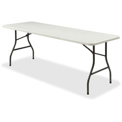 Lorell Folding Table, 1000 lb. Capacity, 96 in x 30 in x 29-1/4 in, Platinum