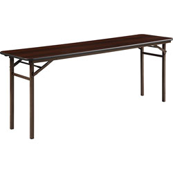 Lorell Folding Table, 72 in x 18 in, Mahogany