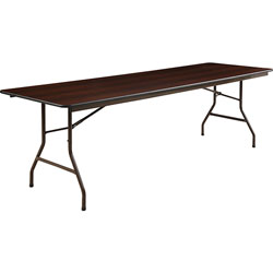 Lorell Folding Table, 96"x30"x29", Mahogany