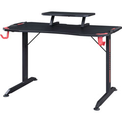 Lorell Gaming Desk, Powder Coated Base, 36 in, x 48 in x 26 in Depth, Assembly Required, Black
