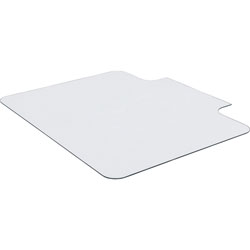 Lorell Glass Chairmat with Lip, Hardwood Floor, Carpet48 in x 36 in Depth, Lip Size 23 in Length x 6 in Width, Tempered Glass, Clear