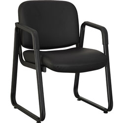 Lorell Guest Chair, 24-3/4 inx26 inx33-1/2 in, Leather/Black