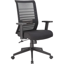 Lorell Horizontal Mesh Back Task Chair, Fabric Seat, Black, 19 in Seat Width x 19 in Seat Depth, 25.5 in x 26.5 in Depth x 39 in Height, 1 Each