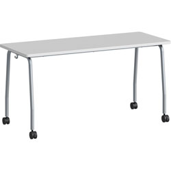 Lorell Laminated Top Training Table, 29.50 in x 23.63 inx 1 in Table Top Thickness, 59 in Height, Gray