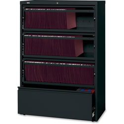 Lorell Lateral File, RCD, 4-Drawer, 36 in x 18-5/8 in x 52-1/2 in, Black