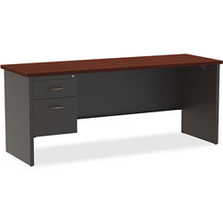 Lorell Left Pedestal Credenza, 24 in x 72 in, CH/MH