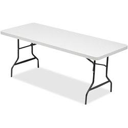 Lorell Light Duty Banquet Table, 600 lb. Capacity, 72 in x 30 in x 29 in, Platinum/Gray