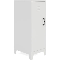Lorell Locker - 3 Shelve(s) - In-Floor - for Office, Home, Garage, Classroom, Playroom, Basement, Sport Equipments, Toy - Overall Size 42.5 in x 14.3 in x 18 in - White - Steel