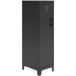 Lorell Locker - 4 Shelve(s) - In-Floor - for Office, Home, Garage, Classroom, Playroom, Basement, Sport Equipments, Toy - Overall Size 53.4 in x 14.3 in x 18 in - Black - Steel