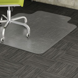 Lorell Low Pile Chairmat, Wide 45"x60", Lip 25"x12", Clear