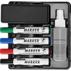 Lorell Marker/Eraser Caddy, w/Mounting Tape, 8 inx7 inx2-13/16 in, Black