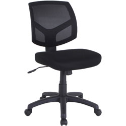 Lorell Mesh Back Task Chair, Fabric Seat, Mesh Back, 5-star Base, Black, 25.1 in x 17.4 in Depth x 38.8 in Height, 1 Each