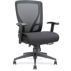 Lorell Mid Back Chair, 27 in x 25-5/8 in x 42-1/2 in, Black