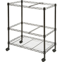 Lorell Mobile Filing Cart, 2-Tier, Letter/Legal, 26 in x 12-1/2 in x 30 in, Black