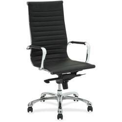 Lorell Modern Hi-Back Chair, 25 in x 26-3/4 in x 45 in, Black