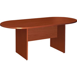Lorell Oval Conference Table, Top & Base,72 inx36 inx29-1/2 in, Cherry