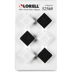 Lorell Rare Earth Glass Magnets, 24/PK, Black/White