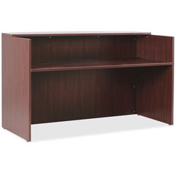 Lorell Reception Desk, 35-2/5 in x 71 in x 42-1/2 in, Mahogany